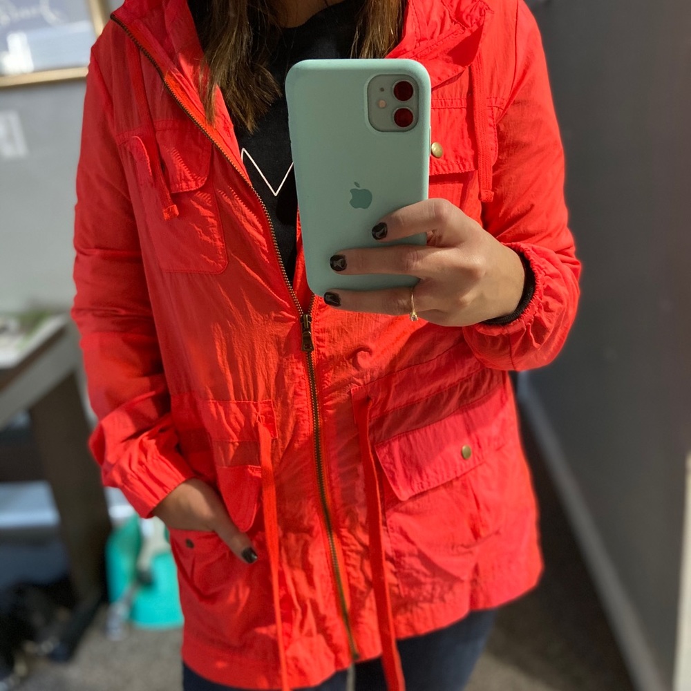 Neon Orange Windbreaker